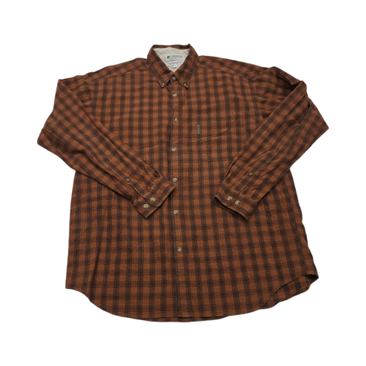 Camisa Columbia Xgrande Xl Cuadro Naranja