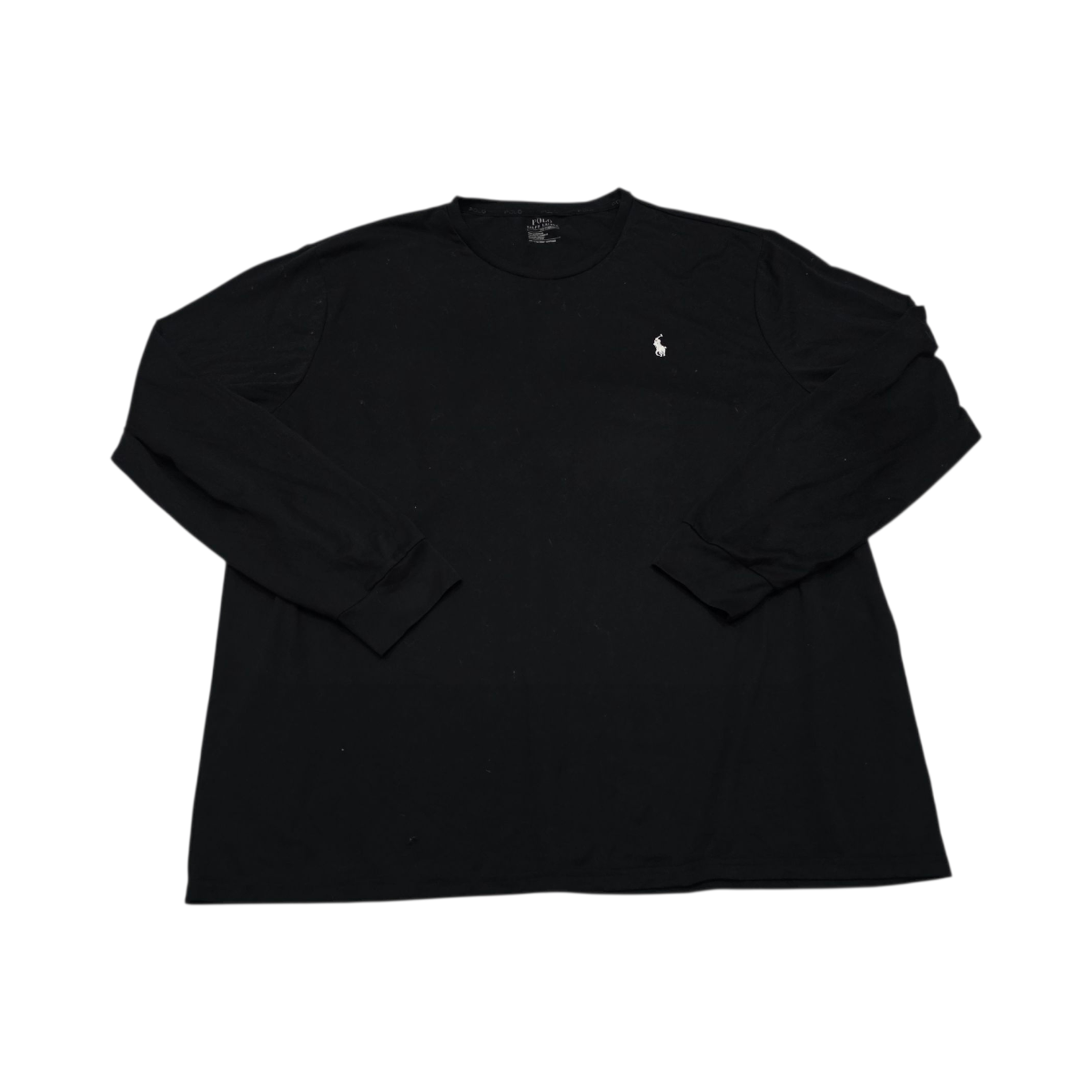 Playera Manga Larga Ralph Lauren Xxl Negro Pony Blanco