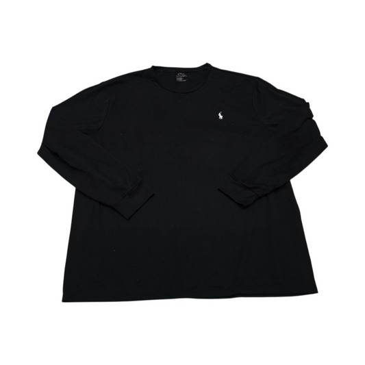 Playera Manga Larga Ralph Lauren Xxl Negro Pony Blanco
