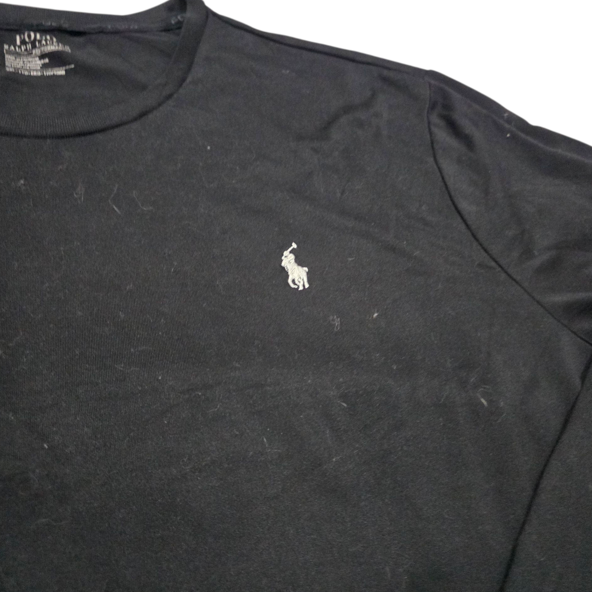 Playera Manga Larga Ralph Lauren Xxl Negro Pony Blanco