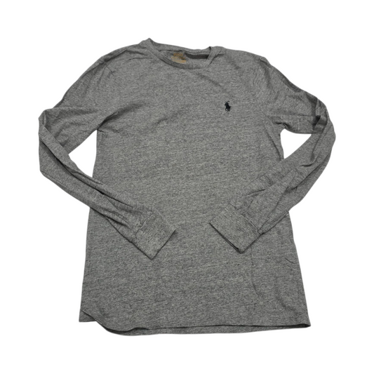 Playera M/larga Ralph Lauren Gris Custom Slimfit Pony Negro