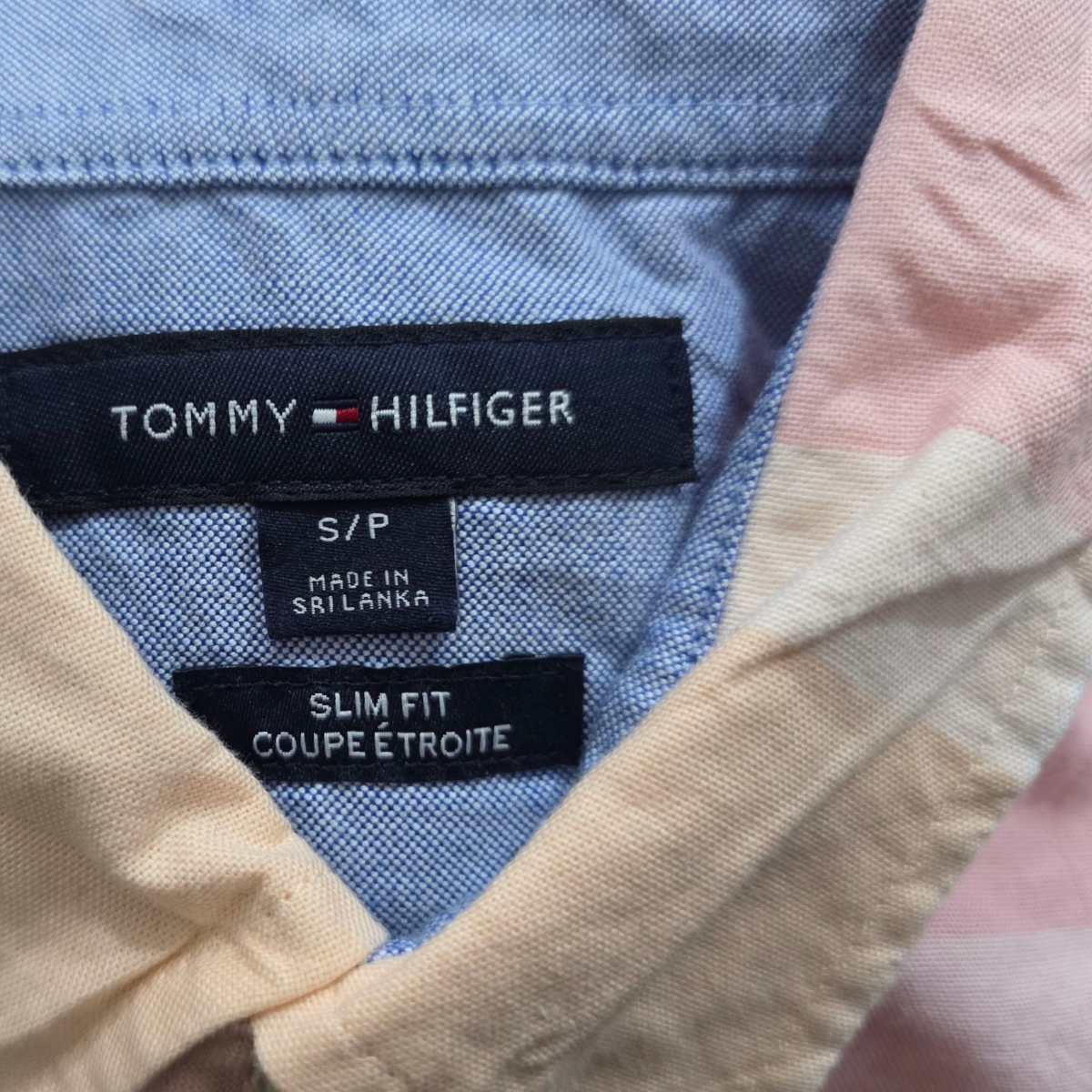 Camisa M/corta Tommy Hilfiger Chico S Slimfit Cuadro Rosa