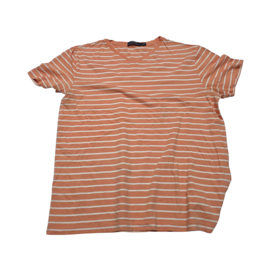 Playera Ralph Lauren Grande L Naranja Lineas Blancas