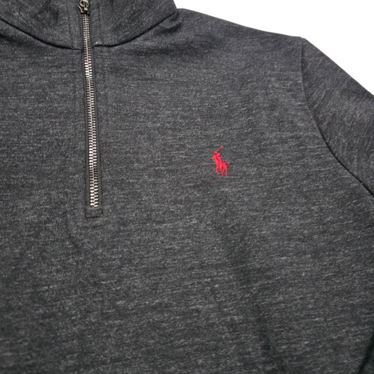 Sueter Ralph Lauren Mediana M Gris Oscuro Pony Rojo