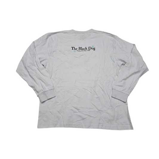 Playera Manga Larga The Black Dog Mediana M Blanco