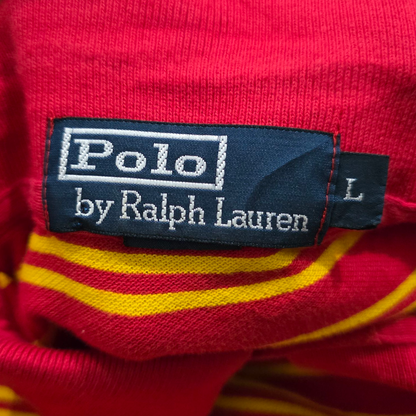 Playera Polo Ralph Lauren Grande L Rojo Lineas Amarillas
