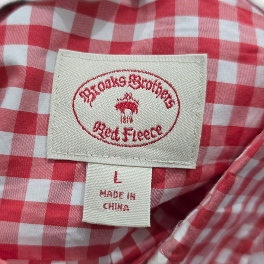 Camisa Brooks Brothers Grande L Cuadro Rojo Blanco