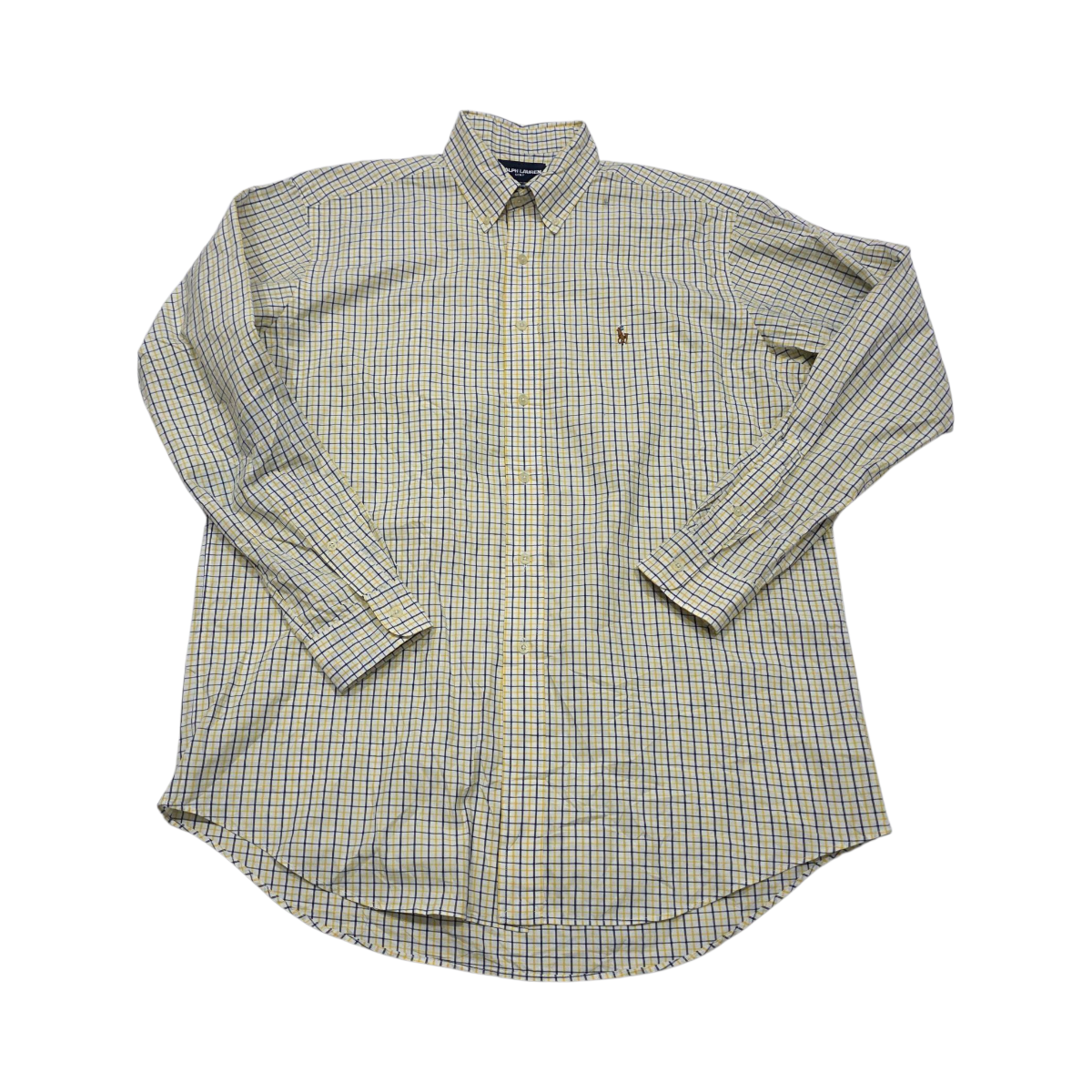 Camisa Ralph Lauren Golf Grande L Cuadro Amarillo