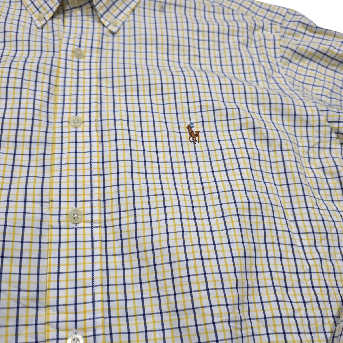 Camisa Ralph Lauren Golf Grande L Cuadro Amarillo