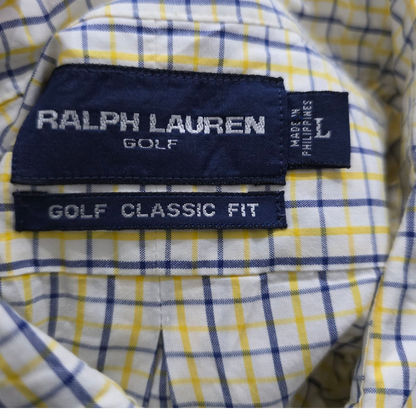 Camisa Ralph Lauren Golf Grande L Cuadro Amarillo