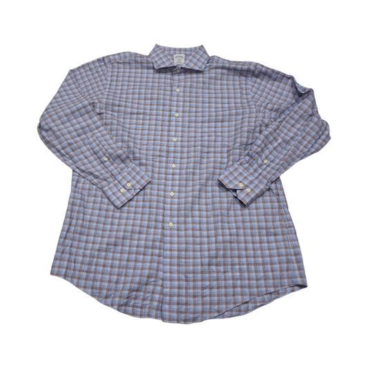 Camisa Brooks Brothers Xgrande Xl Cuadro Azul Y Vino