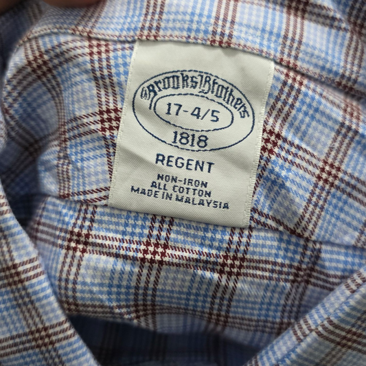 Camisa Brooks Brothers Xgrande Xl Cuadro Azul Y Vino