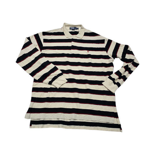 Playera Manga Larga Ralph Lauren Xgrande Xl Beige Lineas