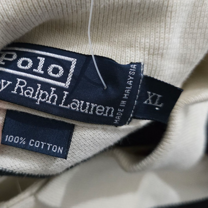 Playera Manga Larga Ralph Lauren Xgrande Xl Beige Lineas