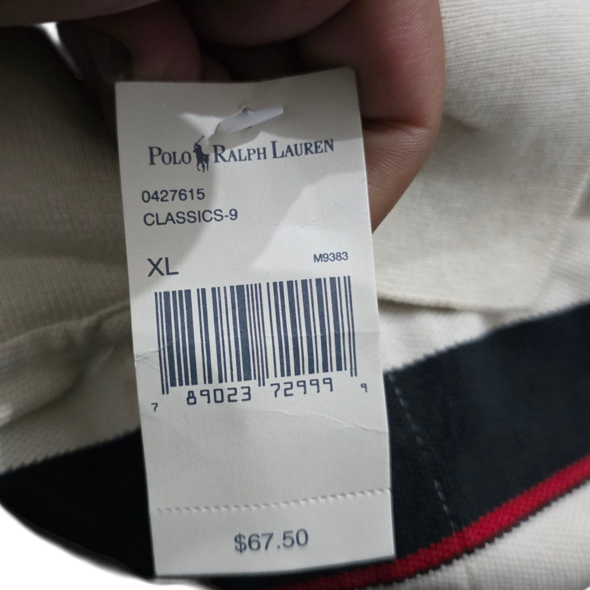 Playera Manga Larga Ralph Lauren Xgrande Xl Beige Lineas