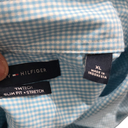 Camisa Tommy Hilfiger Xgrande Xl Azul Cuadros