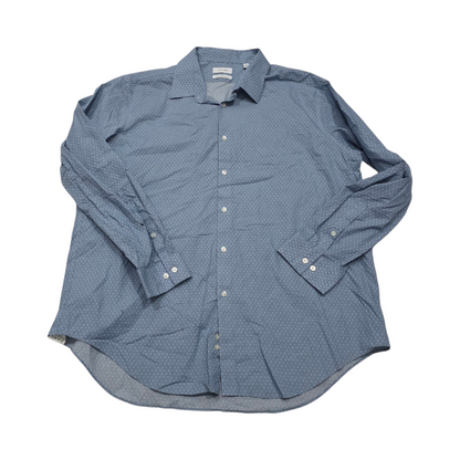 Camisa Calvin Klein 2xl 18 34-35 Slimfit Azul Puntos