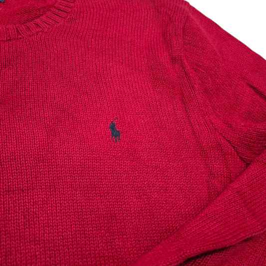 Sueter Ralph Lauren Xxl Rojo Pony Azul Cuello Redondo