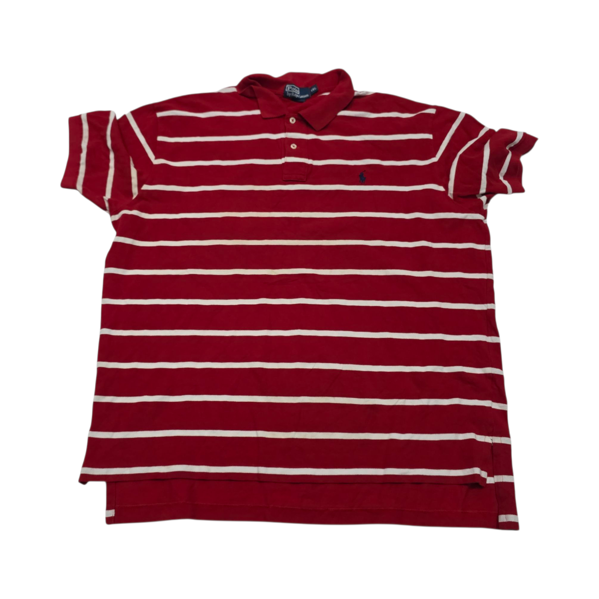 Playera Polo Ralph Lauren Xxl Rojo Lineas Blancas