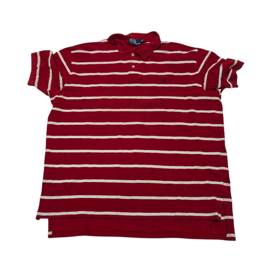 Playera Polo Ralph Lauren Xxl Rojo Lineas Blancas