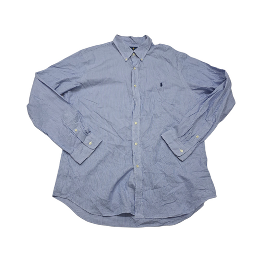 Camisa Ralph Lauren Slimfit Xxl Lineas Azul