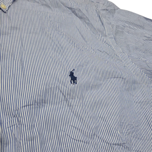 Camisa Ralph Lauren Slimfit Xxl Lineas Azul