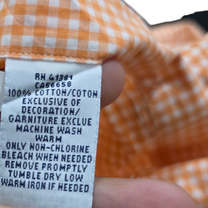 Camisa Ralph Lauren Grande L Cuadro Naranja Pony Azul