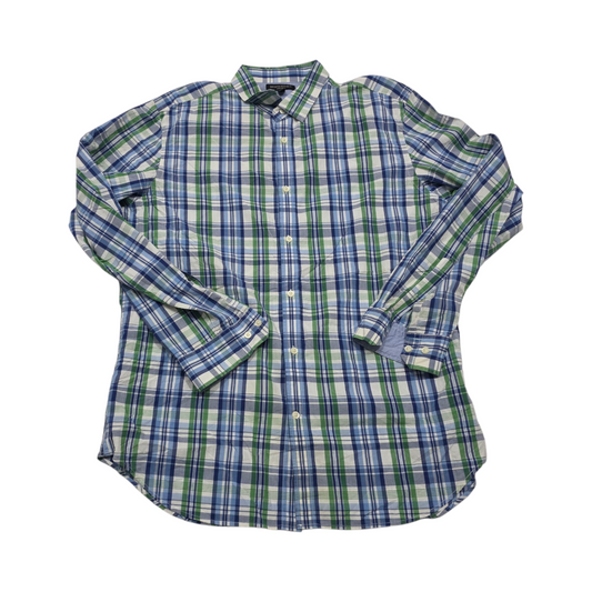 Camisa Banana Republic Xgrande Xl Cuadro Azul Y Verde