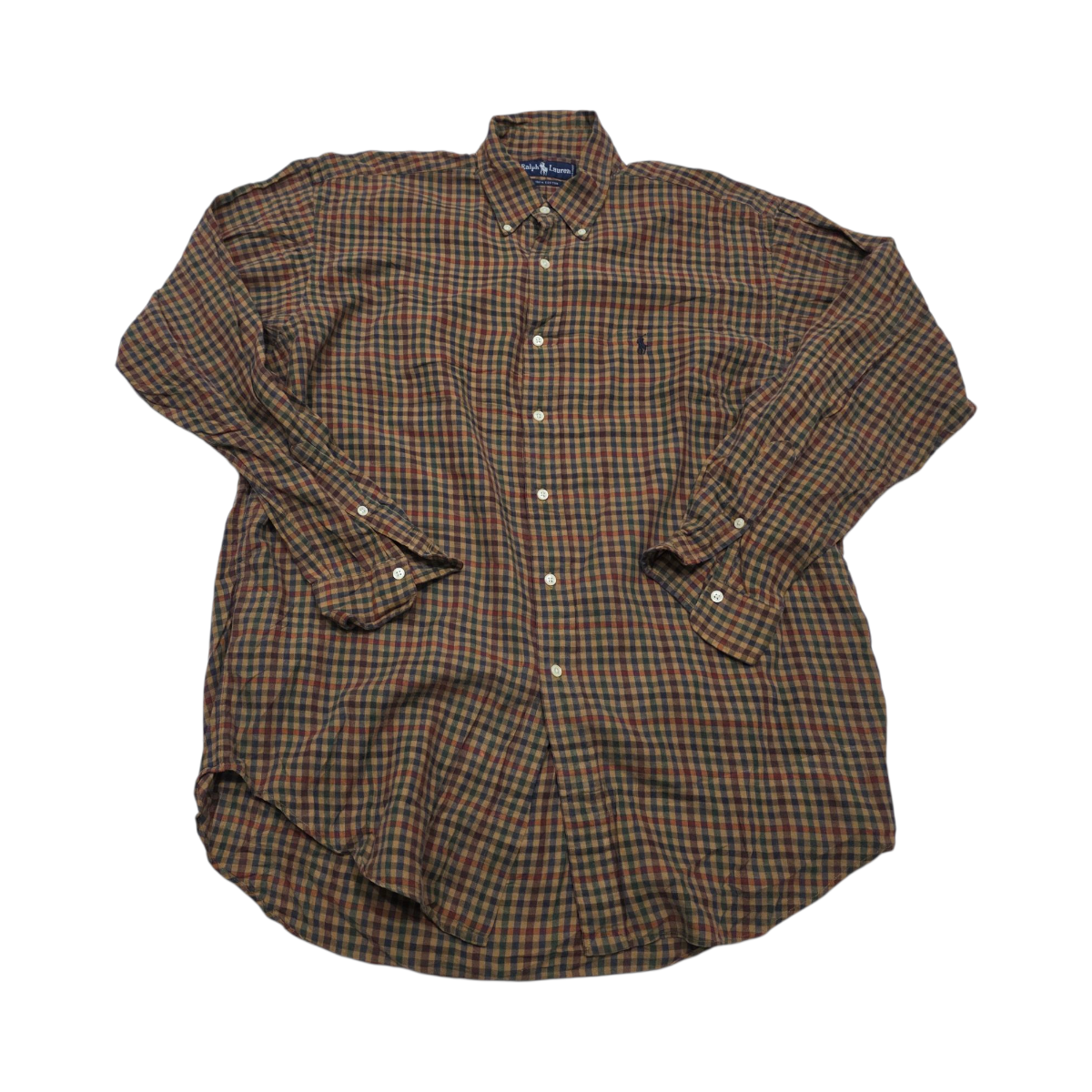 Camisa Ralph Lauren Grande L Cuadros Cafe