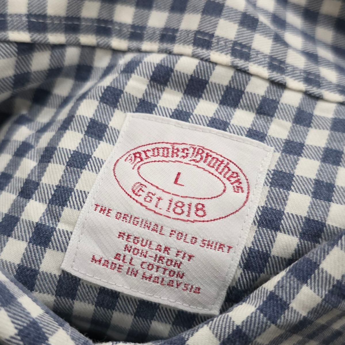 Camisa Brooks Brothers Grande L Azul Y Blanco
