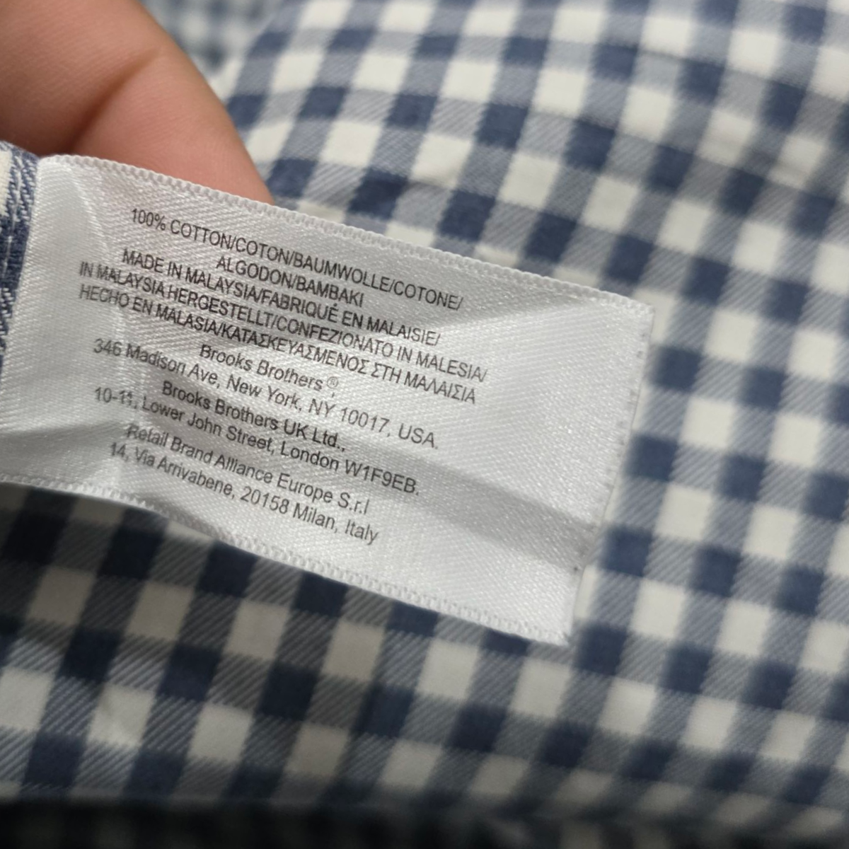 Camisa Brooks Brothers Grande L Azul Y Blanco