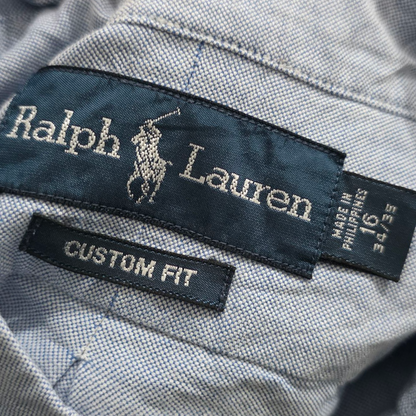 Camisa Ralph Lauren Custom Fit Grande L Azul