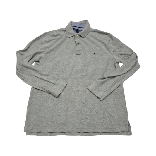 Playera Polo Manga Larga Tommy Hilfiger Grande L Gris