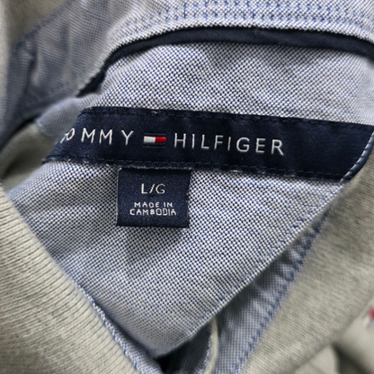 Playera Polo Manga Larga Tommy Hilfiger Grande L Gris