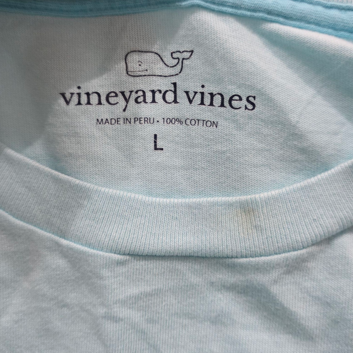 Playera Manga Larga Vineyard Vines Grande L Azul Agua