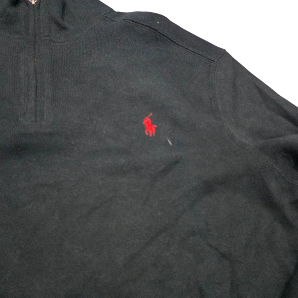 Sueter Ralph Lauren Mediano M Negro Pony Rojo