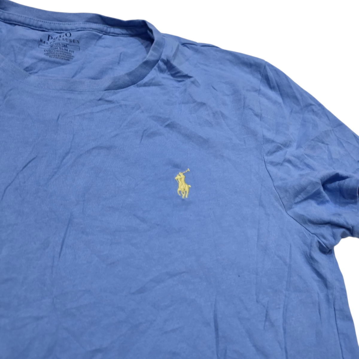 Playera Ralph Lauren Azul M Custom Slimfit Pony Amarillo