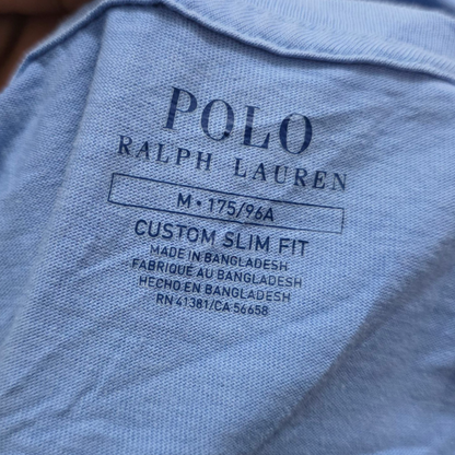 Playera Ralph Lauren Azul M Custom Slimfit Pony Amarillo