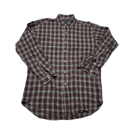 Camisa Ralph Lauren Blake Mediana M Cuadro Verde Y Rojo