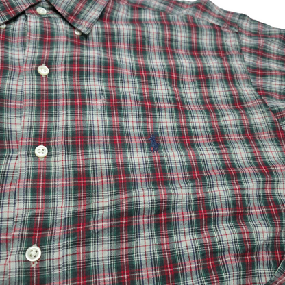 Camisa Ralph Lauren Blake Mediana M Cuadro Verde Y Rojo