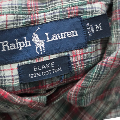 Camisa Ralph Lauren Blake Mediana M Cuadro Verde Y Rojo