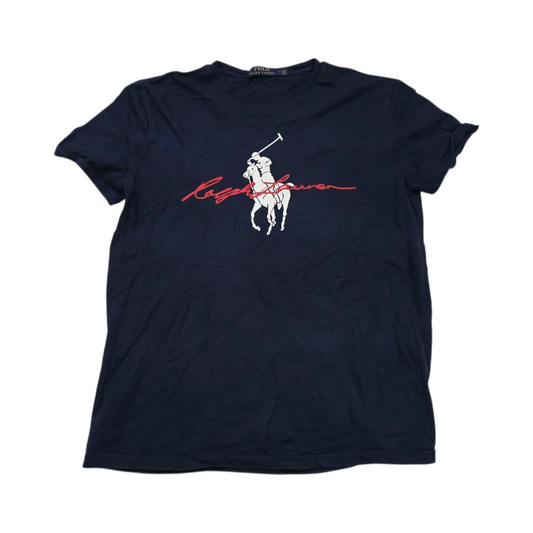 Playera Ralph Lauren Mediana M Azul Pony Grande