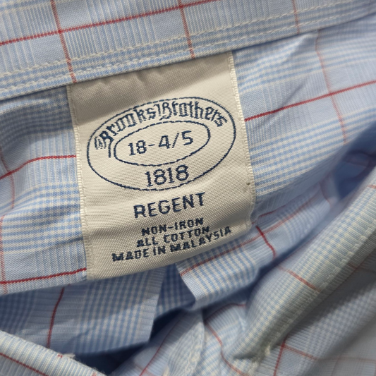 Camisa Brooks Brothers 2xl 18 Cuadro Azul Claro