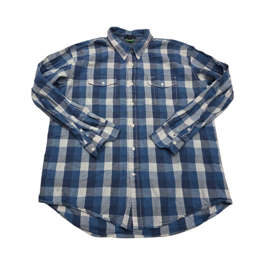 Camisa Tommy Hilfiger Xxl Cuadro Azul Y Blanco