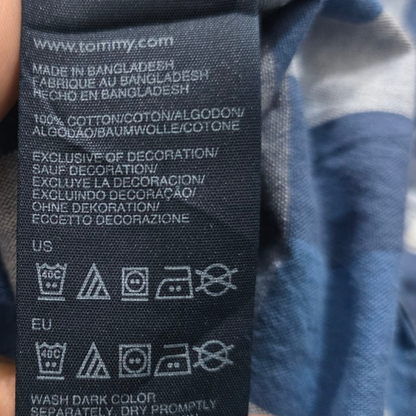 Camisa Tommy Hilfiger Xxl Cuadro Azul Y Blanco