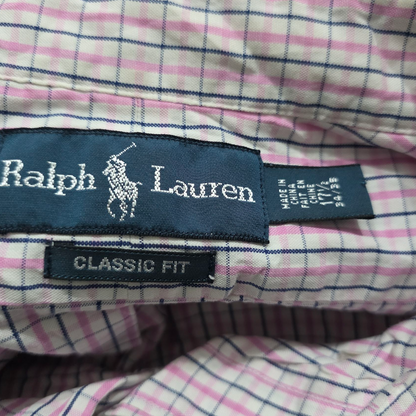 Camisa Ralph Lauren Xgrandexl Cuadro Rosa Blanco Pony Colors