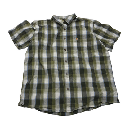 Camisa Manga Corta Carhartt Xgrande Xl Cuadro Verde Blanco