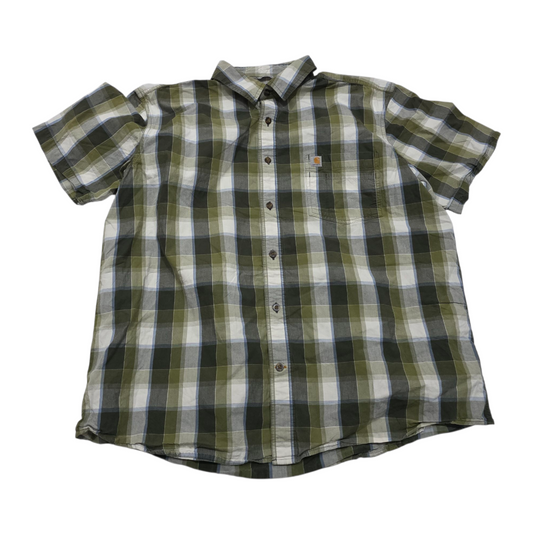 Camisa Manga Corta Carhartt Xgrande Xl Cuadro Verde Blanco