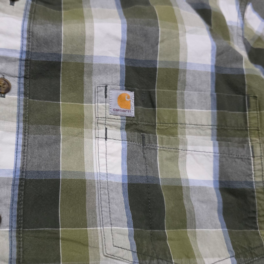 Camisa Manga Corta Carhartt Xgrande Xl Cuadro Verde Blanco