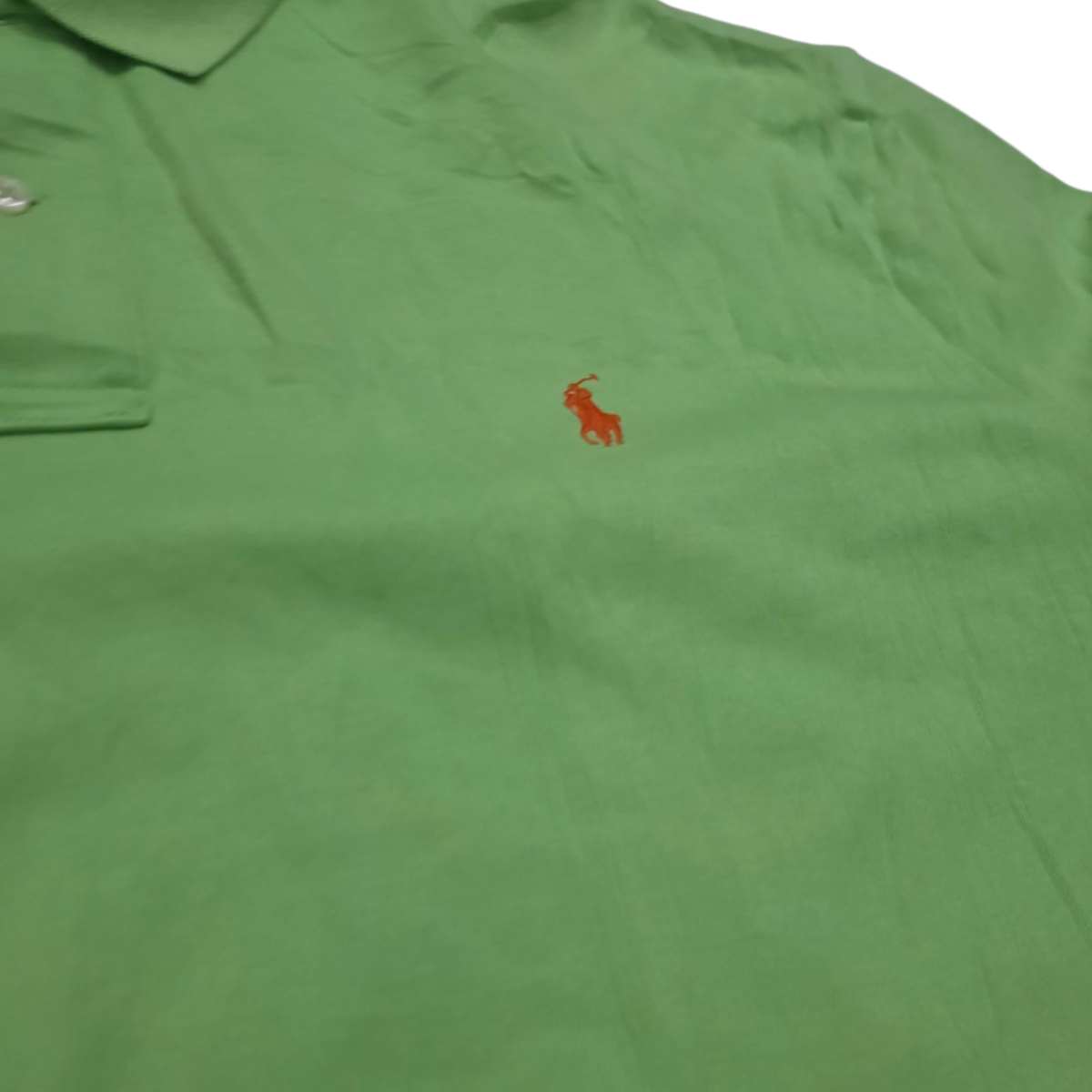 Playera Polo Ralph Lauren Xgrande Xl Verde Pony Naranj